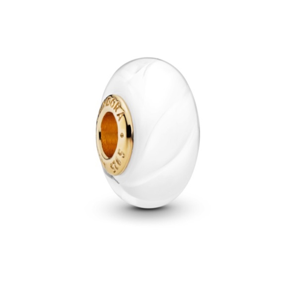PANDORA Shine White Wavy Murano Charm